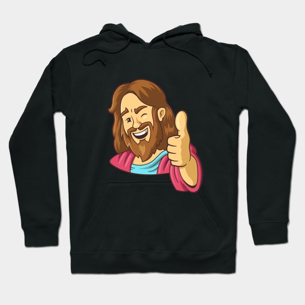 Jesus Christ Thumbs Up Hoodie by zoljo